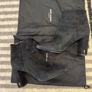 Saint Laurent Black Suede Ankle Boots